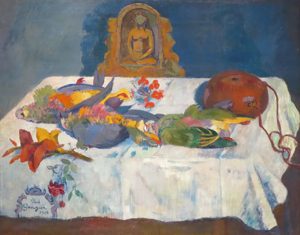 Still Life with Parrots in Detail Paul Gauguin